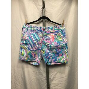 Lilly Pulitzer Jayne Short Colorful Print Elastic Waist Womens Size 6